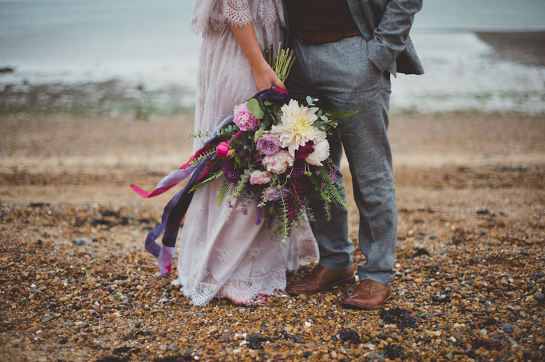 Whitstable - Coastal Wedding East Quay Wedding - beautiful shot of bride and groom - Alternative Wedding Photographer