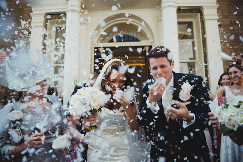 Confetti at the RSA wedding - London Wedding Photographer - Sasha Weddings