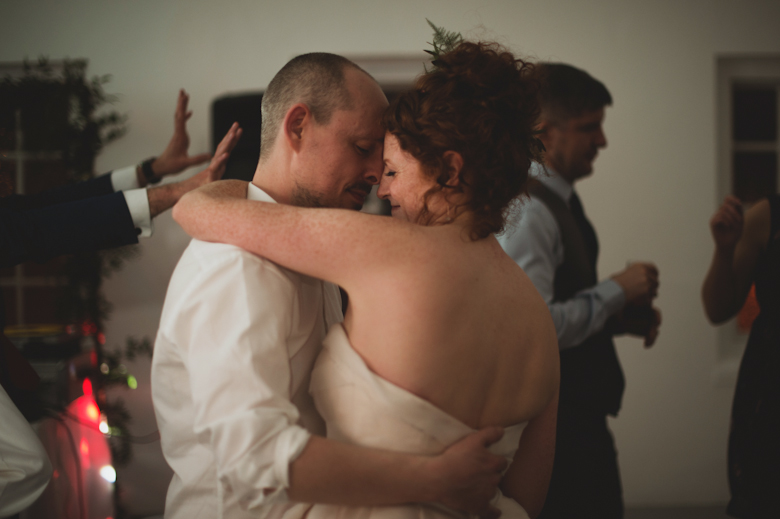 bride and groom dancing