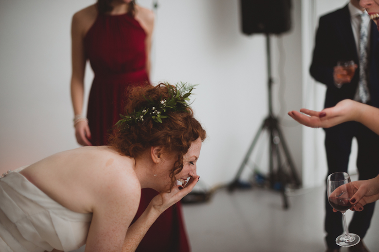 Bride laughing