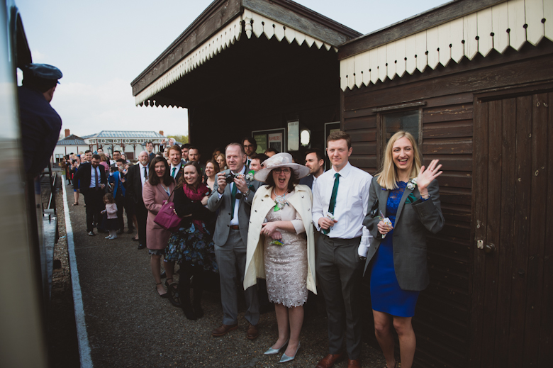 guests welcoming the couple