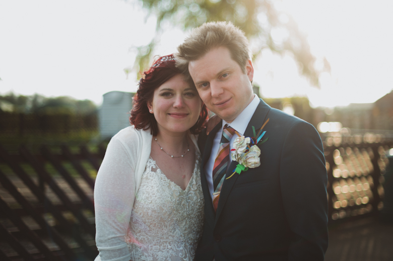 The newlyweds at the Buckinghamshire Railway venue