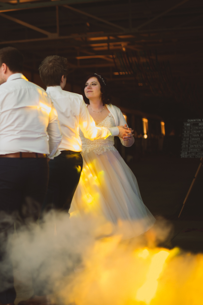 bride and groom dancing - Buckinghamshire Railway venue