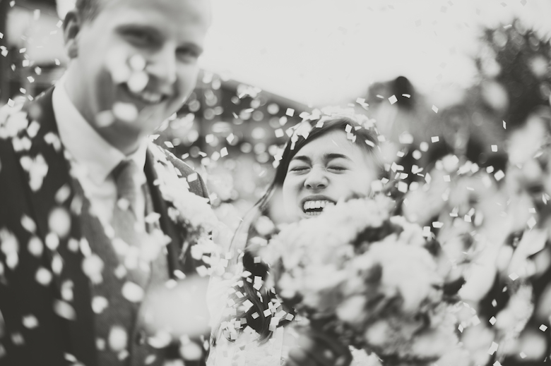 Confetti fun shot, Candid Wedding Photography