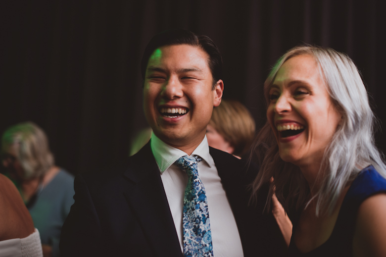 groom dancing at the wedding at the Bistrotheque in East London