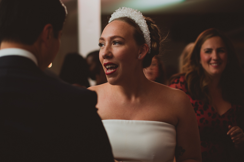 Bride and groom dancing at the wedding at the Bistrotheque in East London