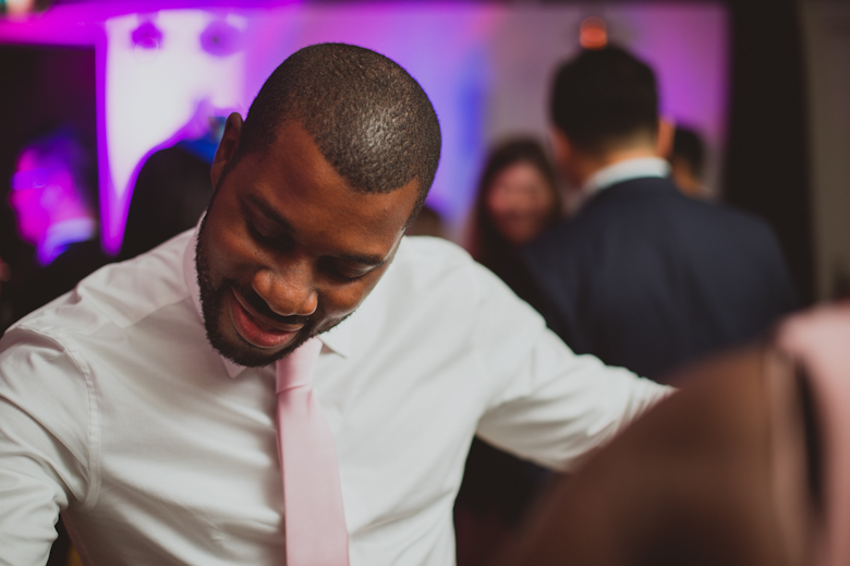 guests dancing at the wedding at the Bistrotheque in East London