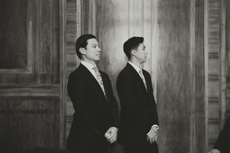 groom and brother waiting, London Wedding Photographer - Hackney Town Hall Wedding Ceremony