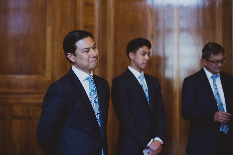 Groom waiting, London Wedding - Hackney Town Hall Wedding Ceremony