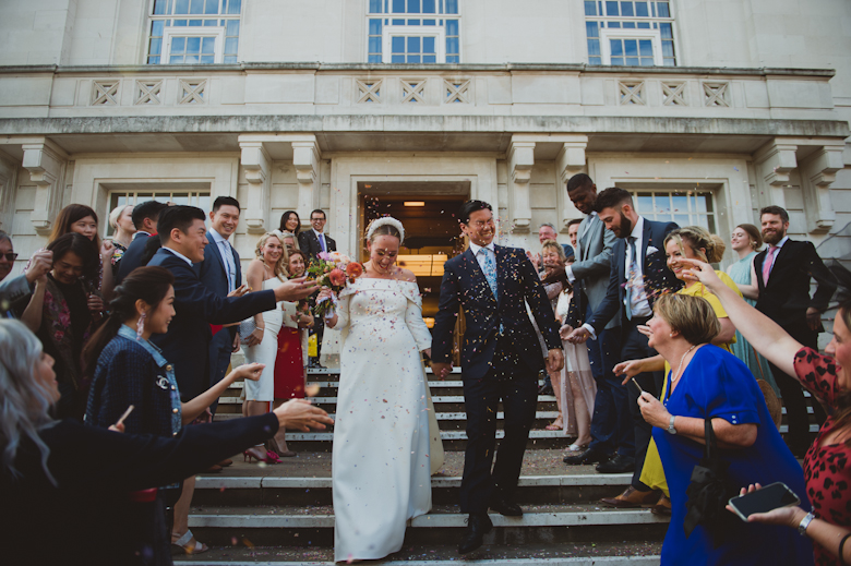 Confetti at the Hackney Town Hall Wedding