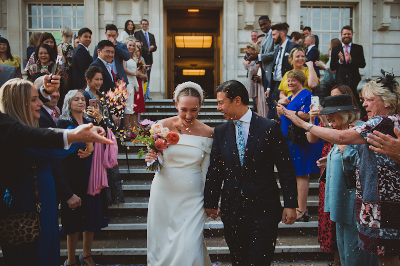 Confetti at the Hackney Town Hall Wedding