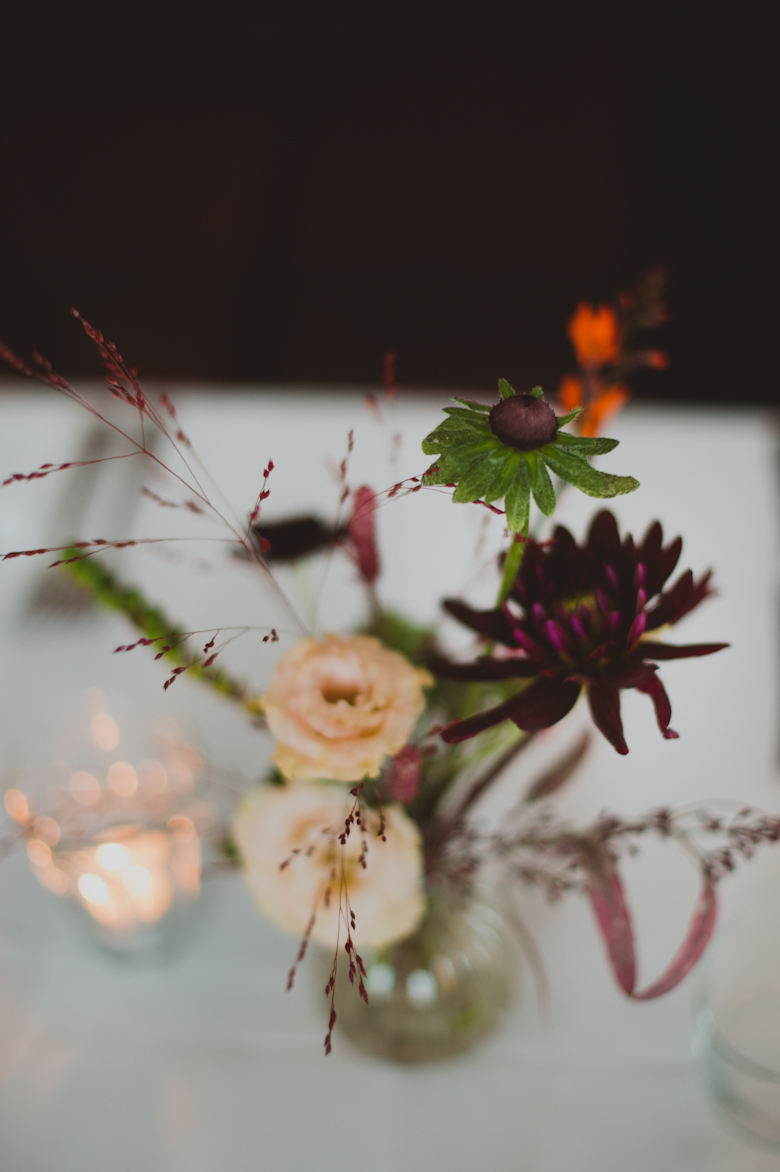 flower decor Bistrotheque wedding photography, East London Wedding