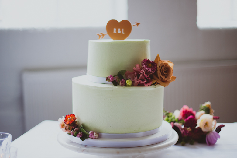 bohemian urban wedding cake