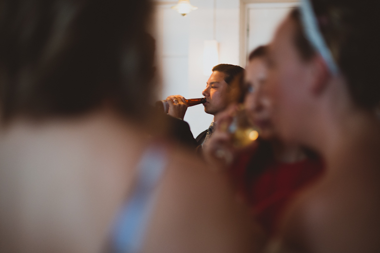 Groom drinking