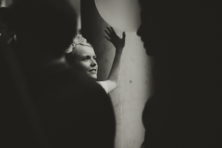 Black and white artistic shot of bride Asylum Chapel Peckham London