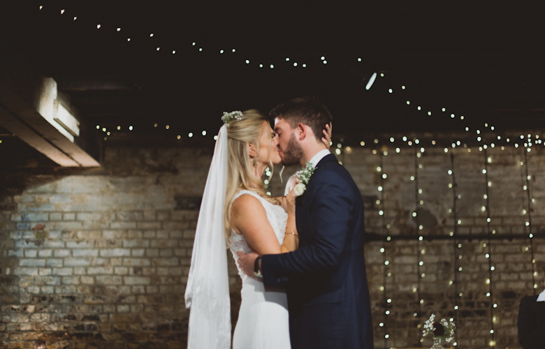 Ceremony kiss - Electrician Room - London Wedding Photographer - Sasha Weddings