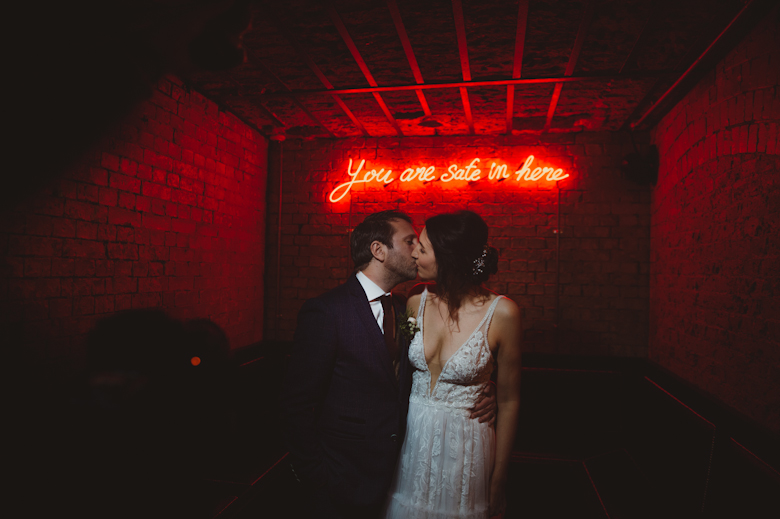 You are safe in here - Love in the time of Corona - Alternative Wedding Photographer London - Informal wedding photography