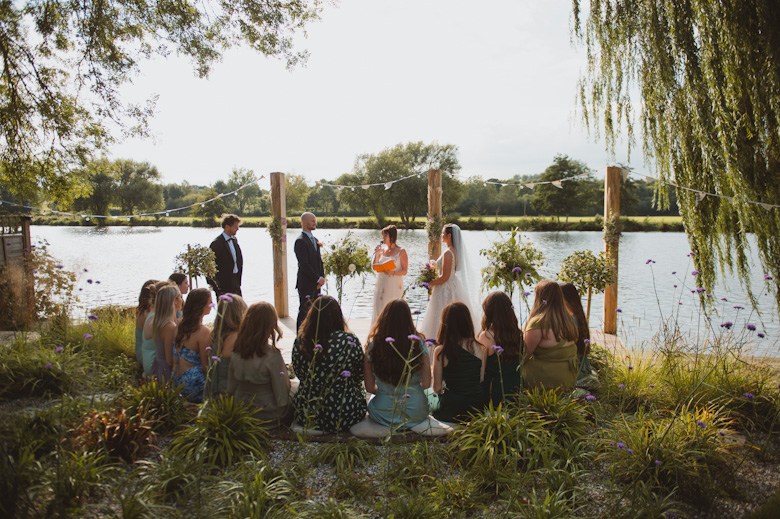 intimate ceremony wedding Bourne End by the river outdoor ceremony uk