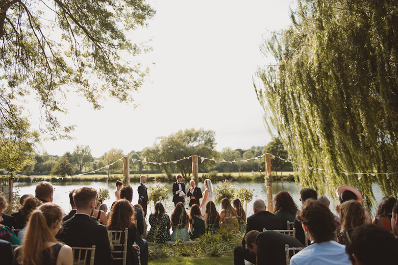 intimate ceremony wedding Bourne End by the river