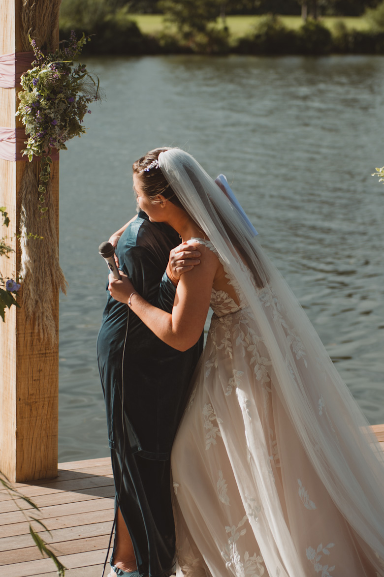 intimate ceremony wedding Bourne End by the river - documentary wedding Photography