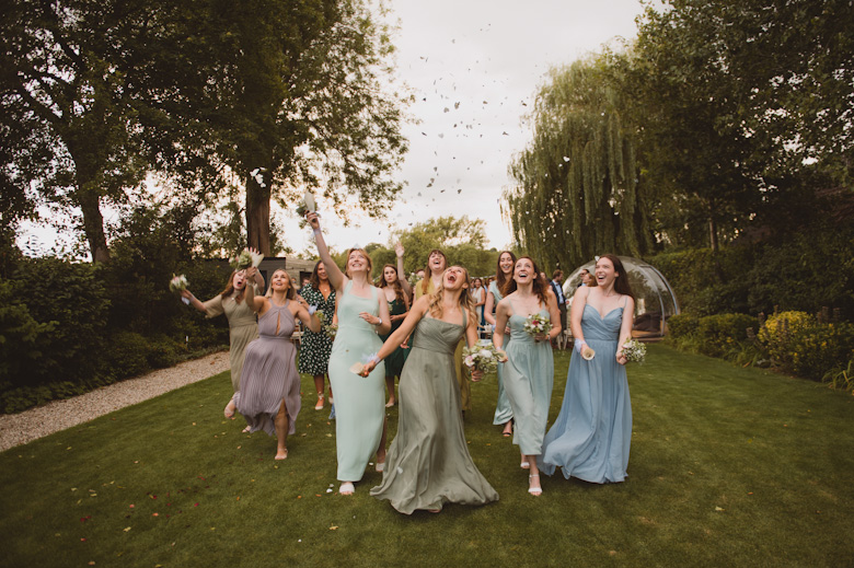 intimate ceremony wedding Bourne End by the river bridesmaids