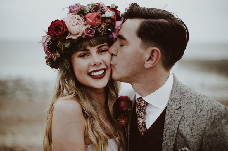 Whitstable wedding by the sea - boho bride natural wedding photographer