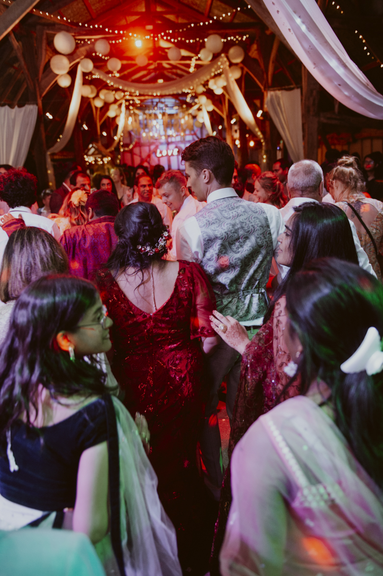 Western Indian Woodland Wedding outdoor ceremony Bollywood party electric slide