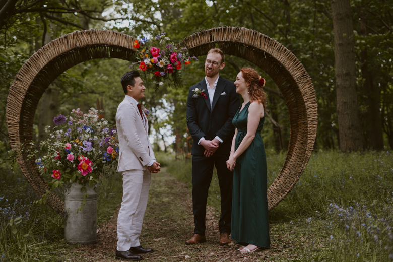 documentary festival style wedding Gloucestershire outdoor ceremony forest - Sasha Weddings Photographer based in London traveling worldwide