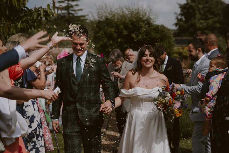 Sussex Alternative Wedding Photography - documentary photographer London - Confetti shot