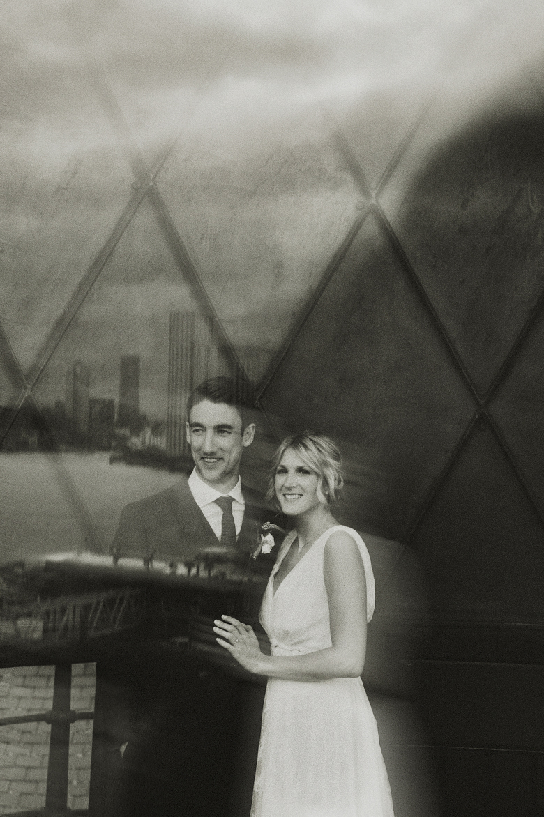 Trinity Buoy Wharf Wedding Photographer London - B&W artistic creative fine art photography - film wedding photography